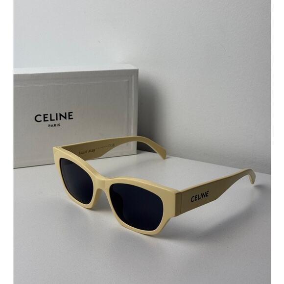 NEW Celine CL40197U Cat Eye Yellow Logo Sunglasses - Picture 2 of 9
